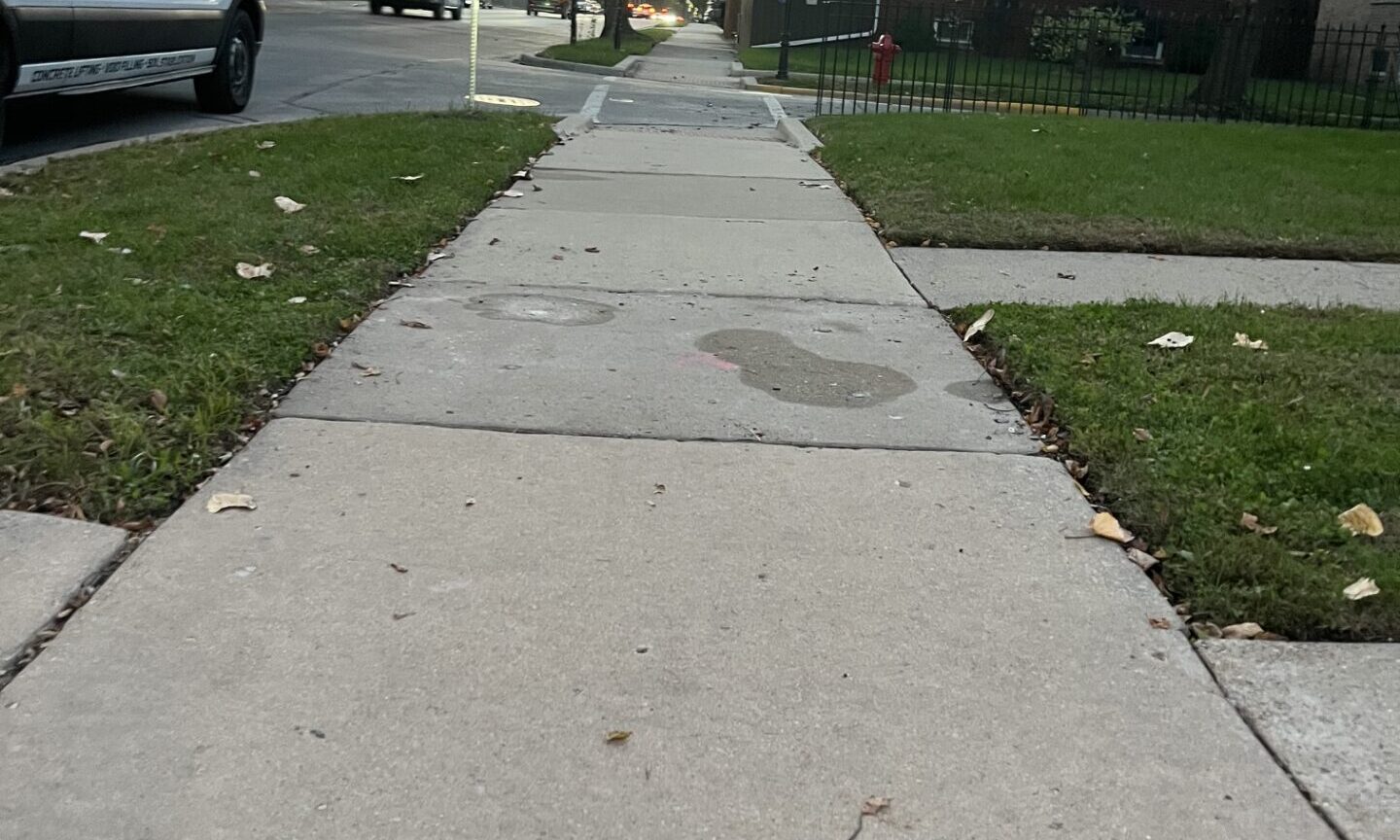 image of even sidewalk after concrete lifting by Pivot Concrete